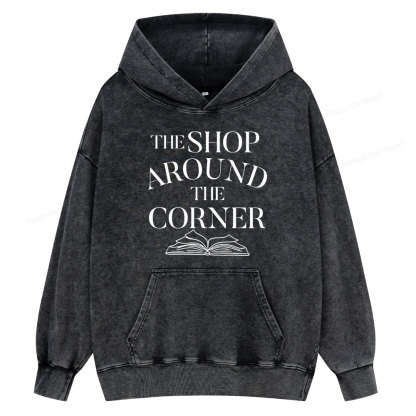 Pagewings The Shop Around The Corner Bookworm Unisex Washed Hoodie