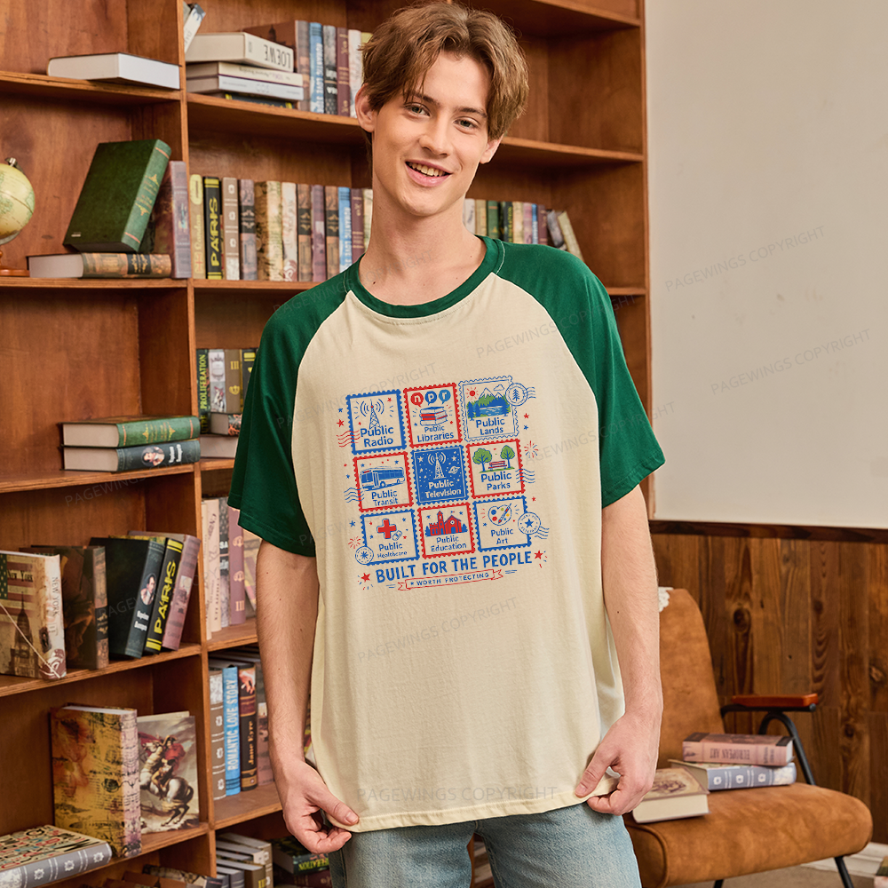 Pagewings Public Libraries Raglan T-shirt