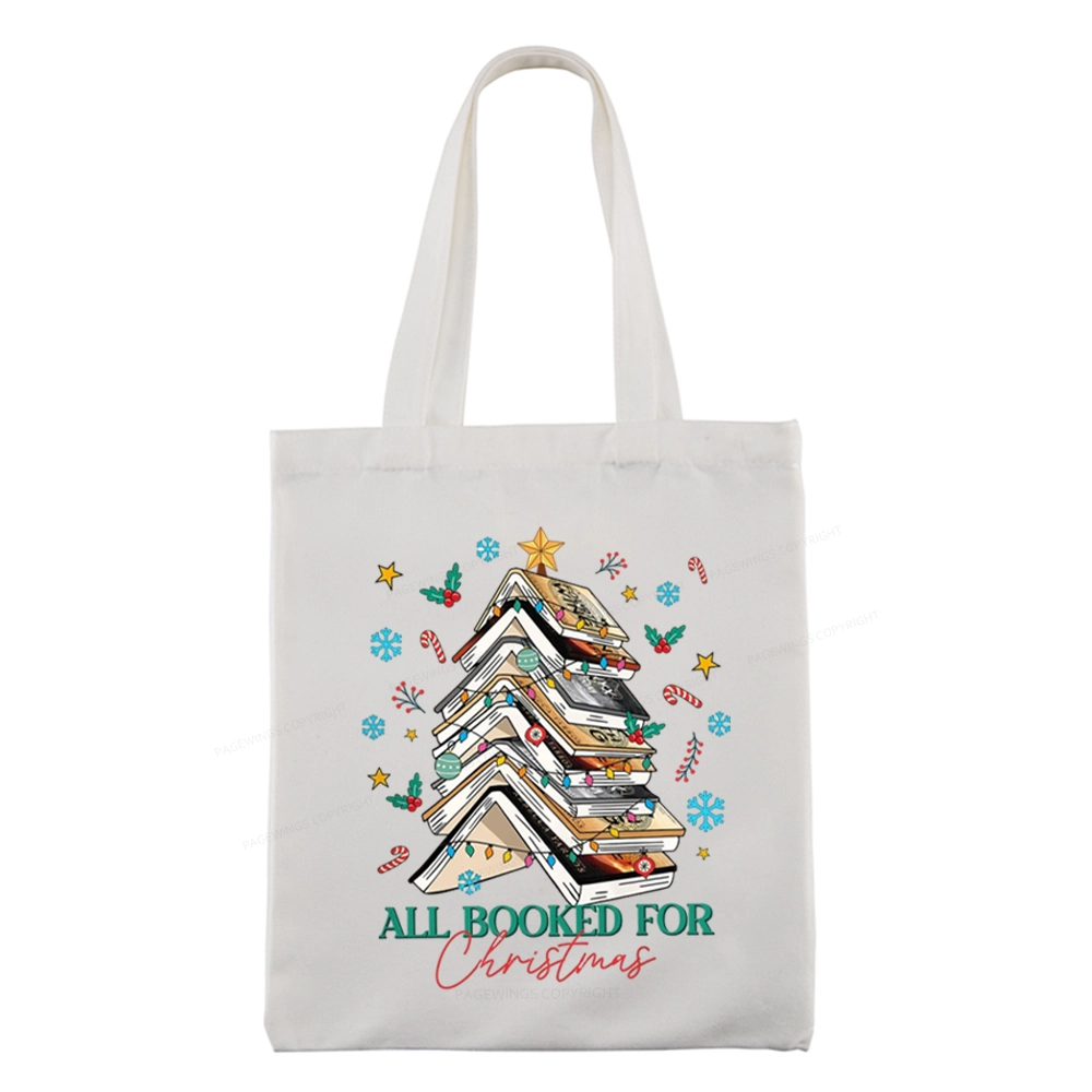 Pagewings Fourth Wing All Booked For Christmas Christmas Tote Bag
