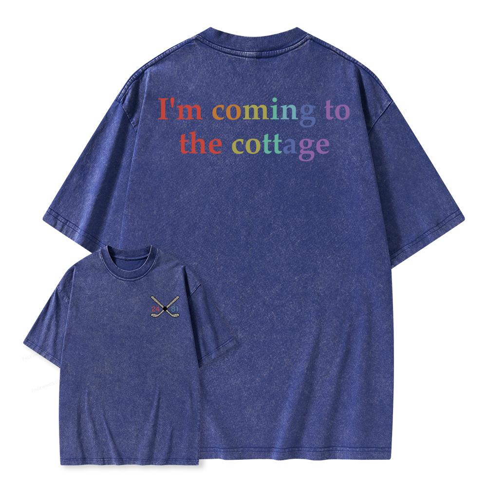 Pagewings I'm Coming To The Cottage Unisex Washed T-shirt
