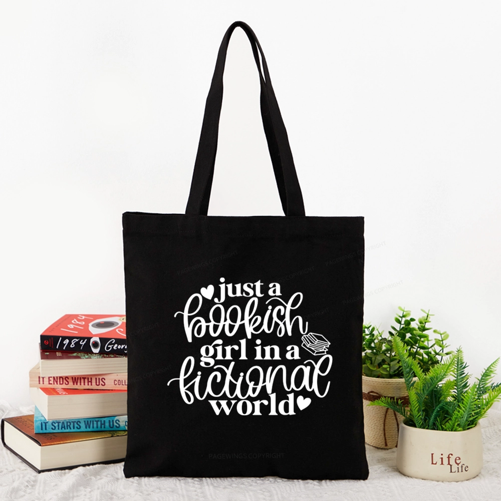 Pagewings Just A Bookish Girl In A Fictional World Tote Bag
