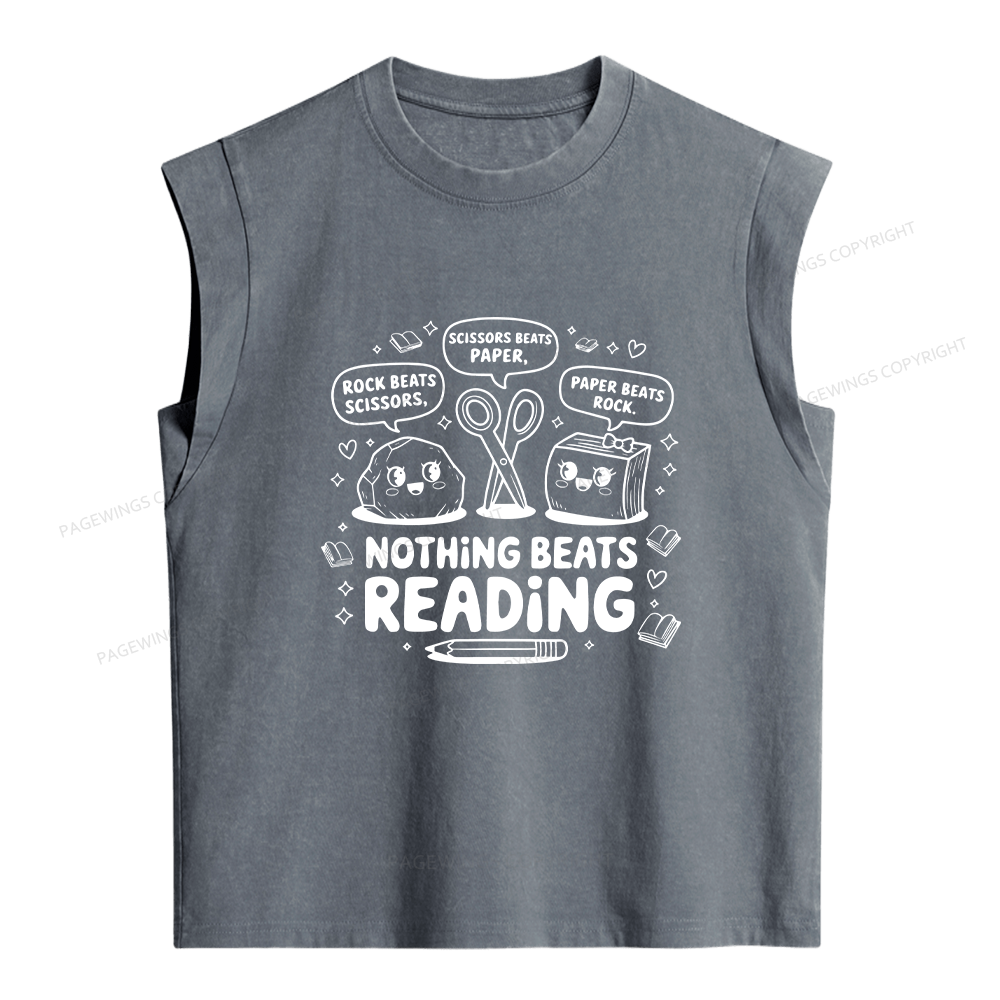 Pagewings Nothing Beats Reading Women's Washed Tank Top