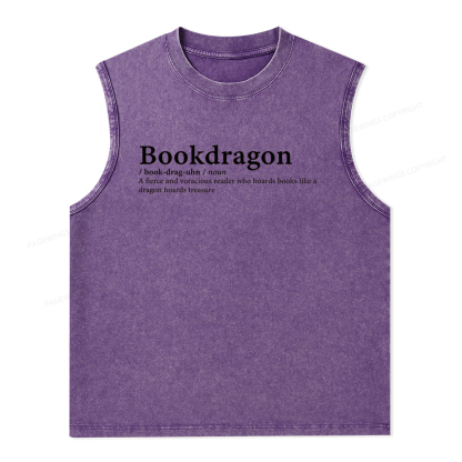 Pagewings Bookdragon: Journey Through Words book lover  Unisex Washed Tank Top