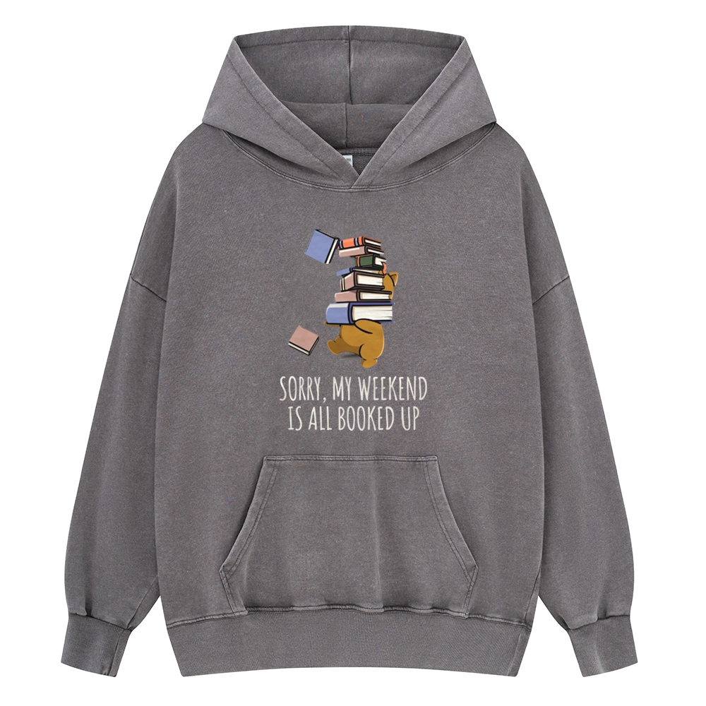 Pagewings Weekend Booked Up Unisex Washed Hoodie