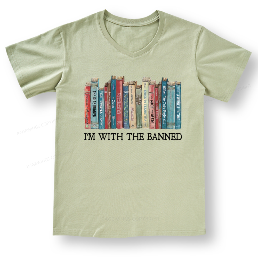 Pagewings I'm With The Banned V-neck T-shirt 