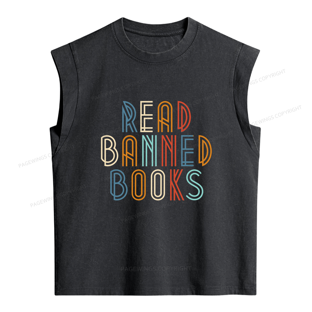 Pagewing Read Banned Books Women's Washed Tank Top