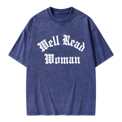 Pagewings Well Read Woman Unisex Washed T-shirt