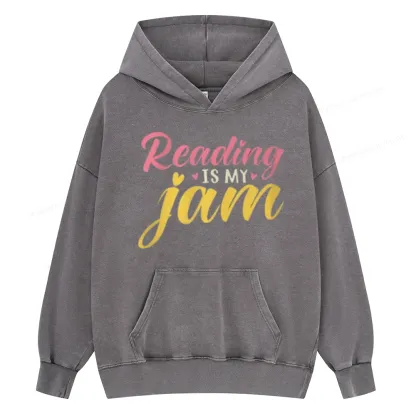 Pagewings Reading is My Jam Unisex Washed Hoodie