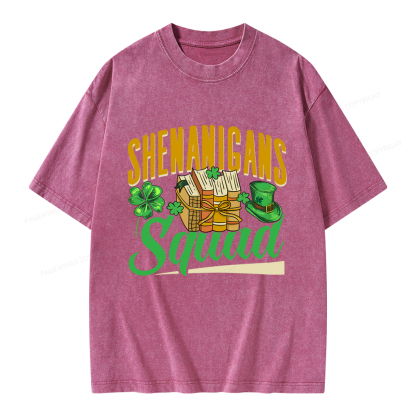 Pagewings Shenanigans Squad Unisex Washed T-shirt