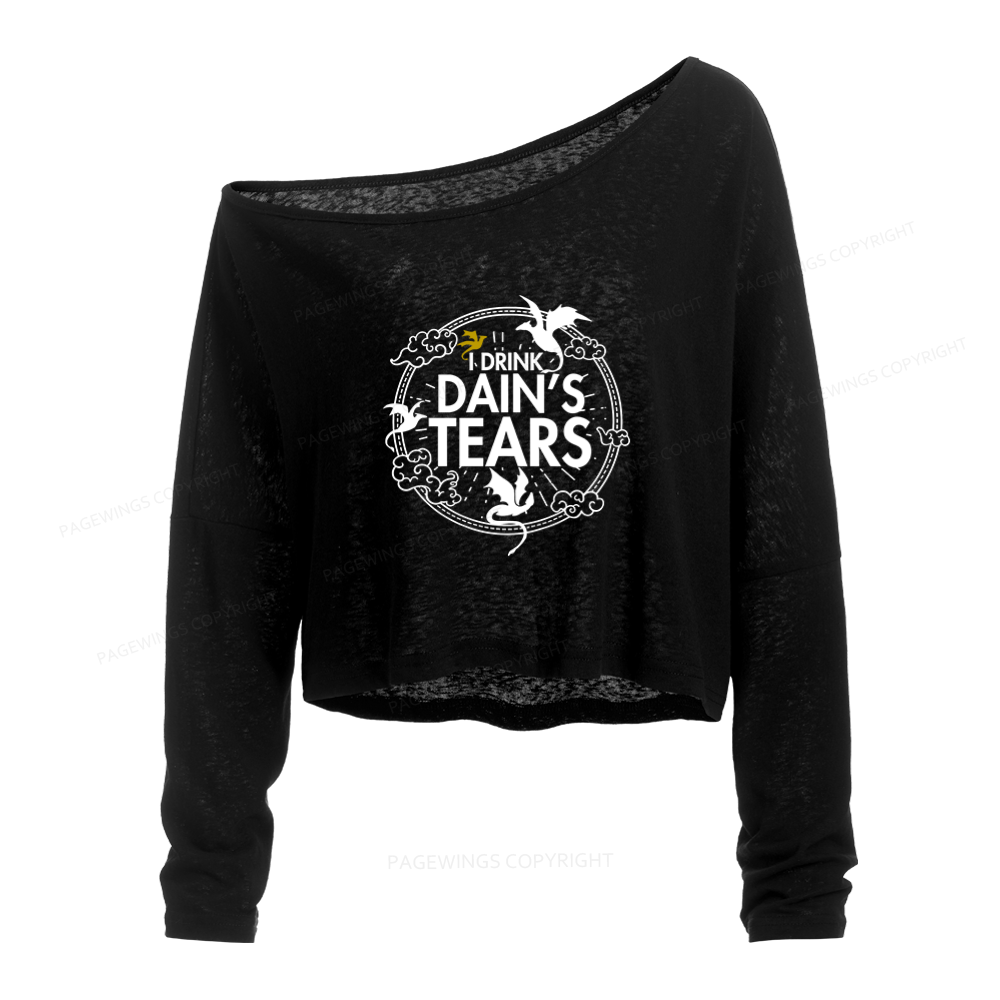 Pagewings Fantasy Lover Slouchy Long Sleeve Off Shoulder T-shirt