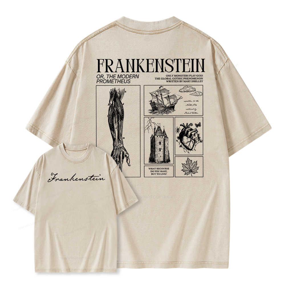 Pagewings Only Monsters Play God Unisex Washed T-shirt