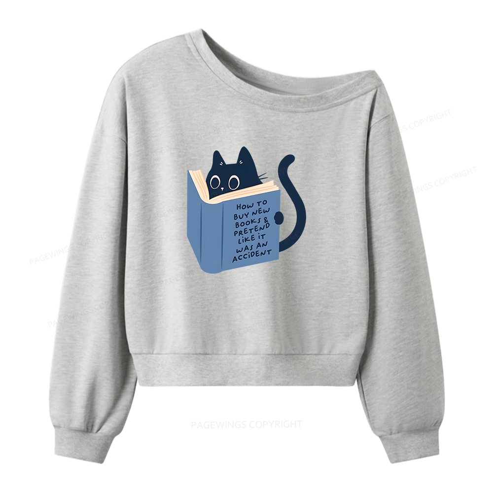 Pagewings How To Buy New Books Women Off  Shoulder Sweatshirt