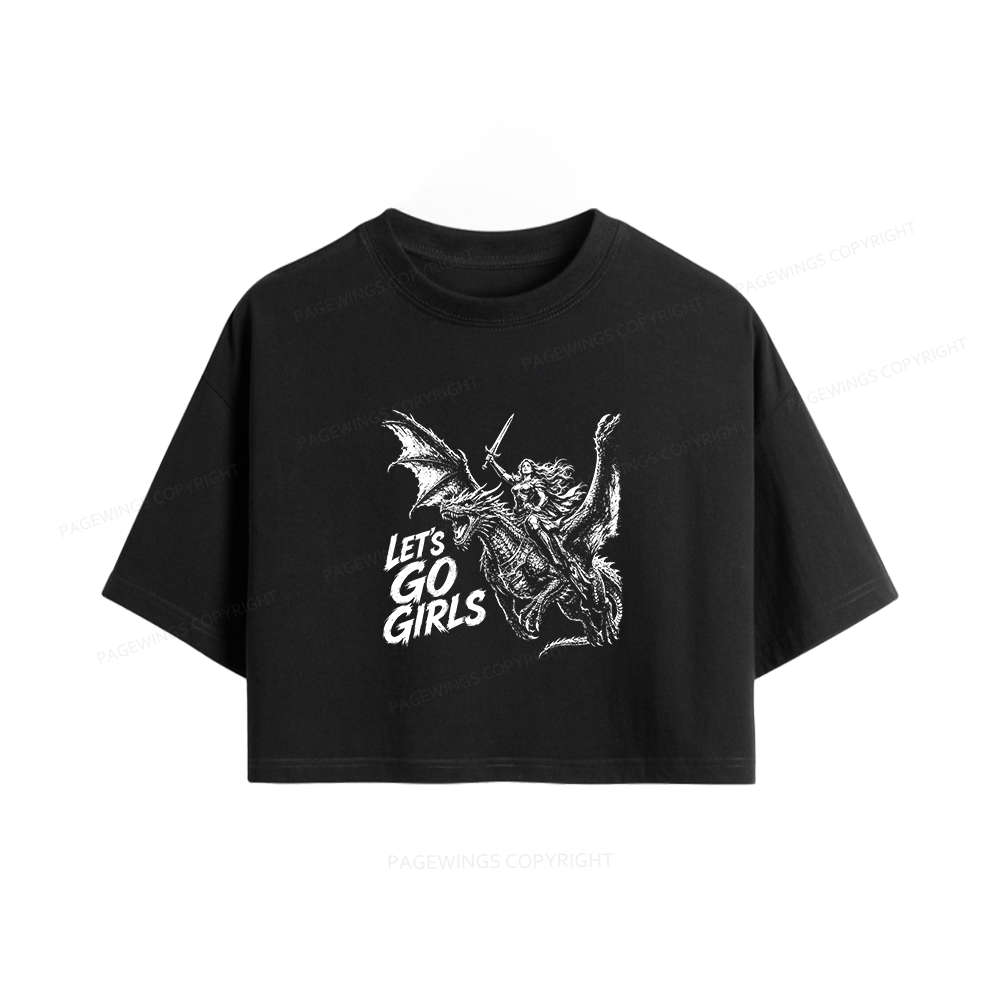 Pagewings Woman Dragon Rider Women Crop Tops