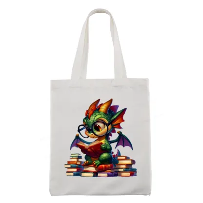 Pagewings Dragon And Books Tote Bag