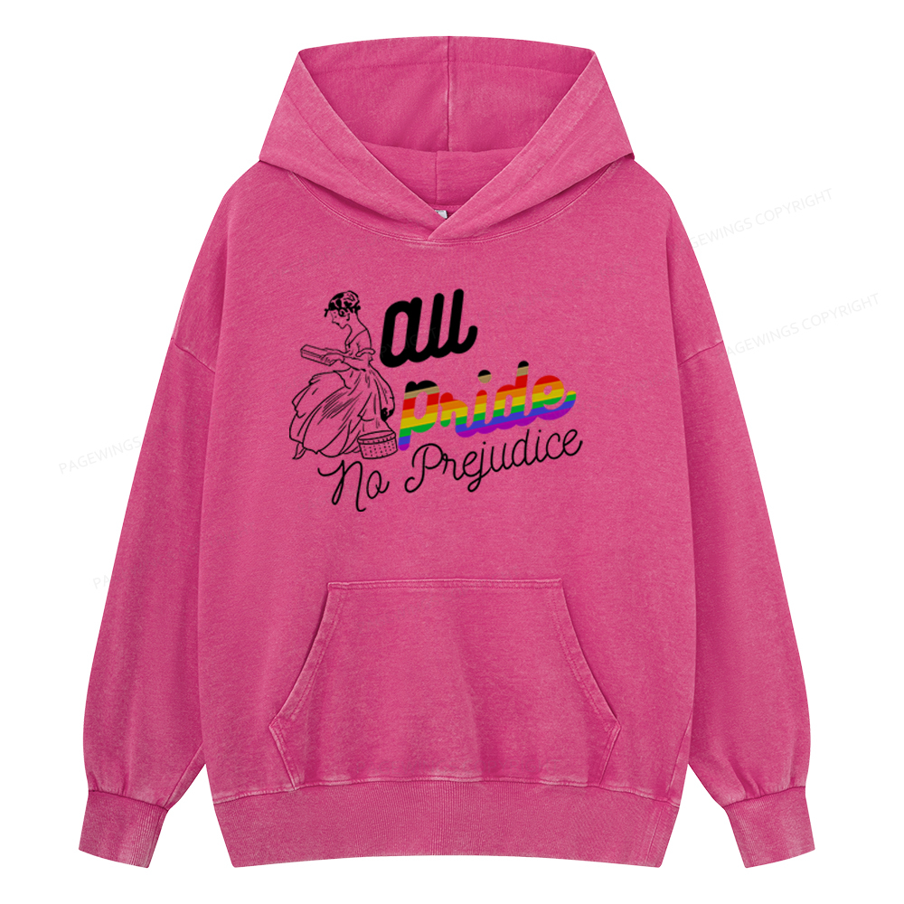 Pagewing All Pride No Prejudice Unisex Washed Hoodie
