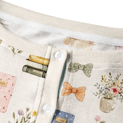 Pagewings Bookish Vibe Crew Neck Cardigan Sweaters
