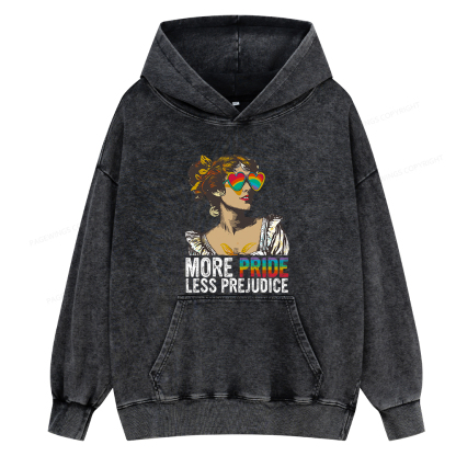 Pagewings More Pride Less Prejudice Unisex Washed Hoodie