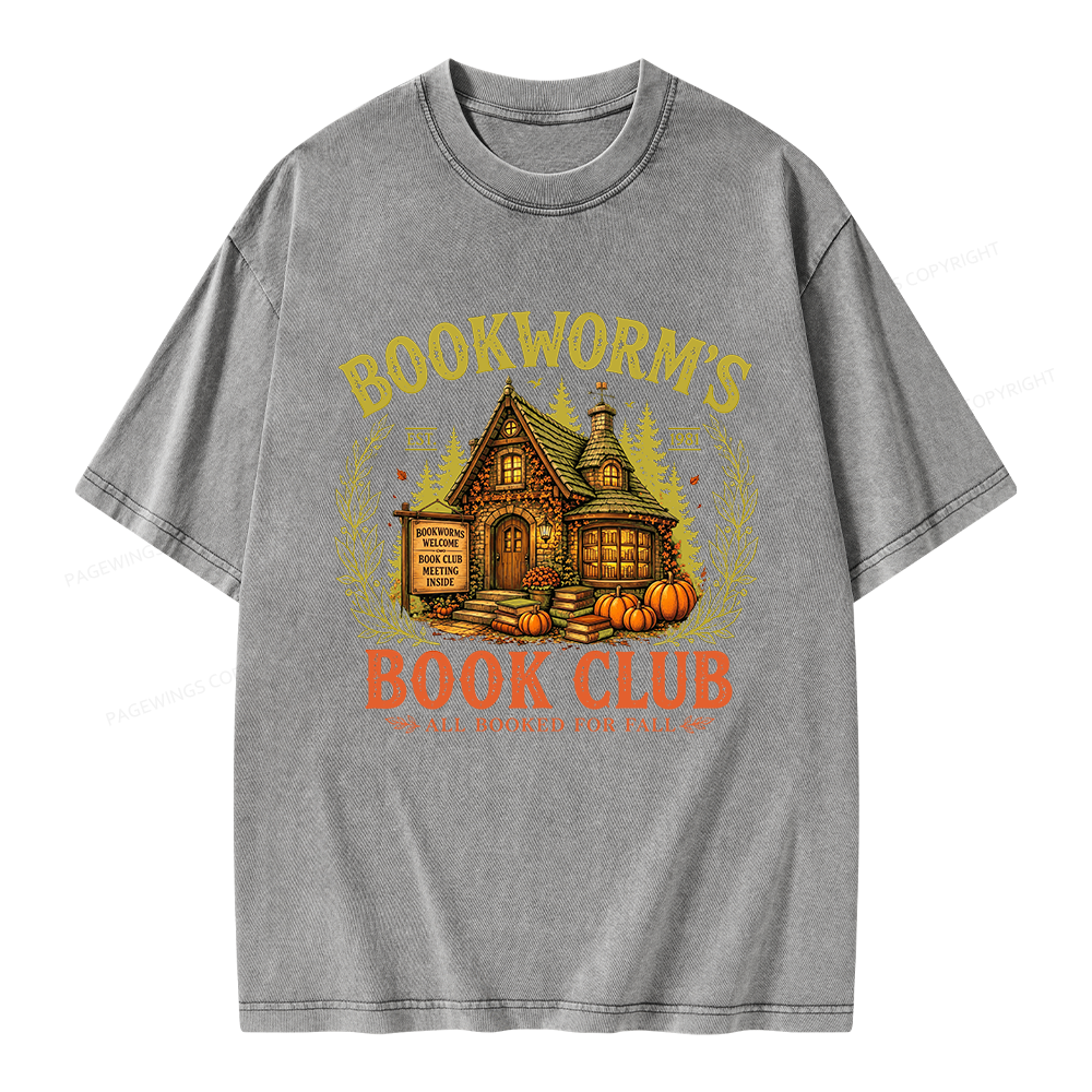 Pagewings Bookworm's Book Club Unisex Washed T-shirt
