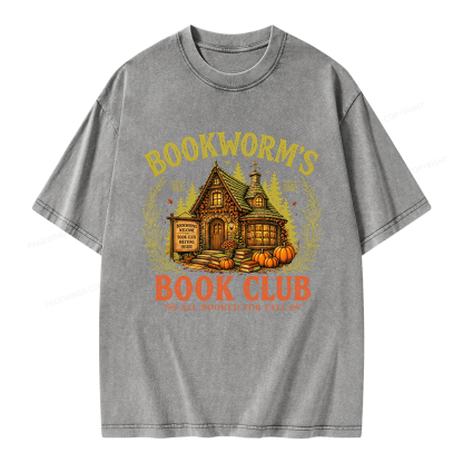 Pagewings Bookworm's Book Club Unisex Washed T-shirt