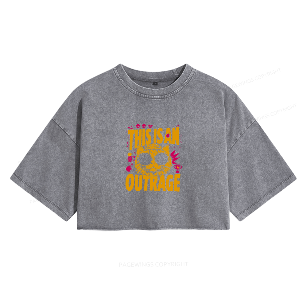 Pagewings Sci-Fi Bookish Women's Washed Cropped T-shirt
