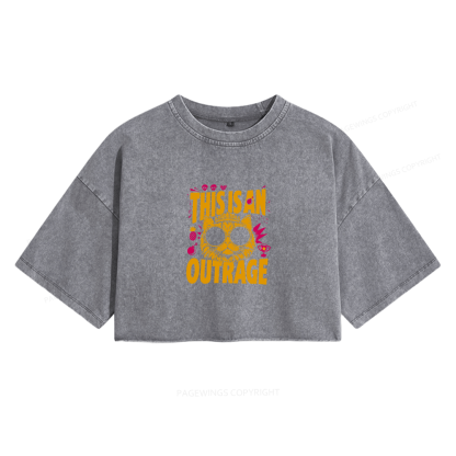 Pagewings Sci-Fi Bookish Women's Washed Cropped T-shirt