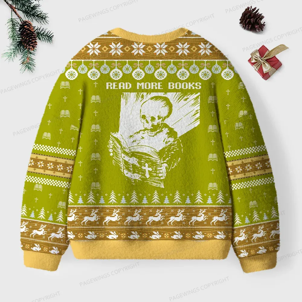 Pagewings Read More Books Unisex Ugly Knit Sweatshirt