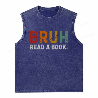 Pagewings Read A Book Bruh Unisex Washed Tank Top