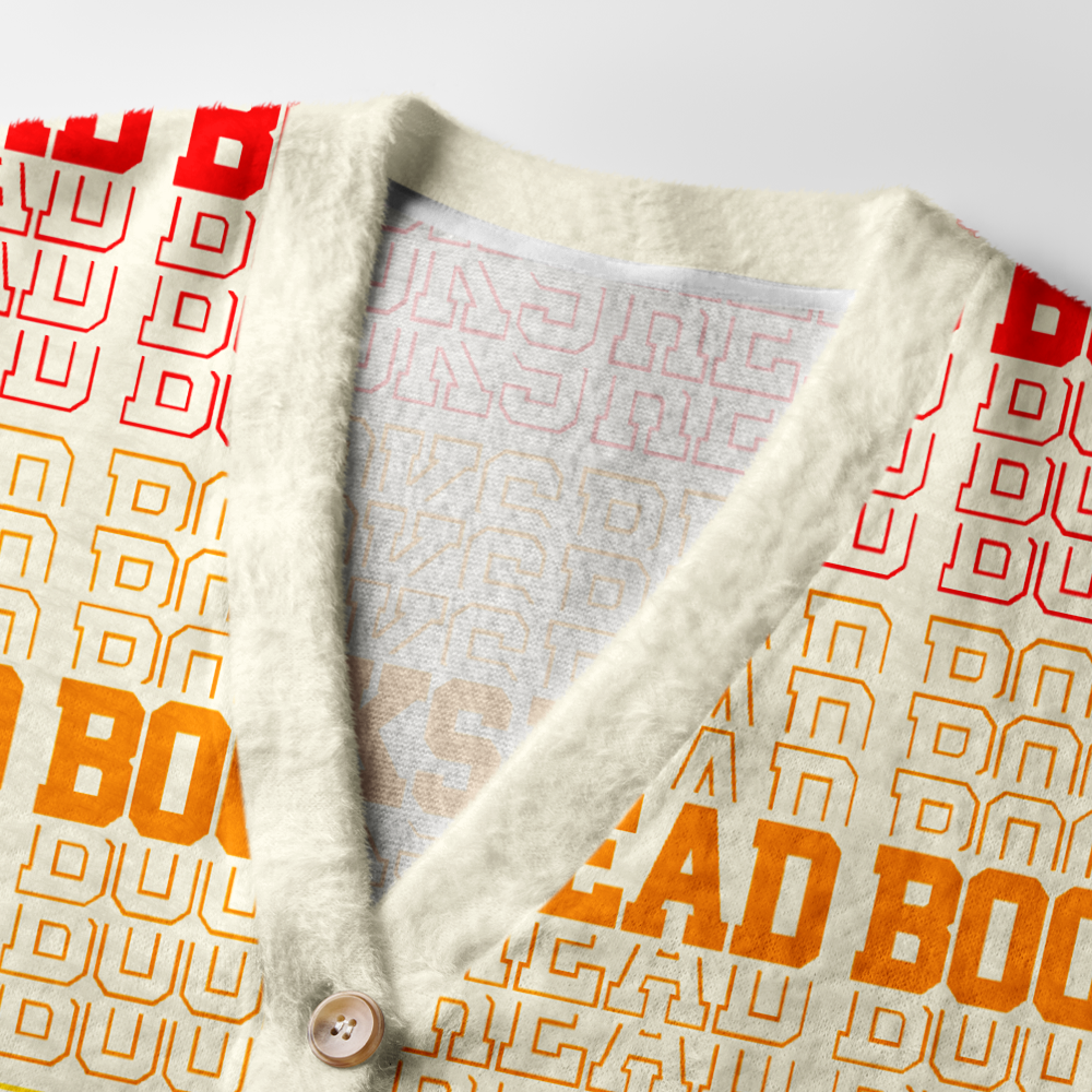 Pagewings Square Neck Read Books Light Knit Unisex Cardigan Sweaters