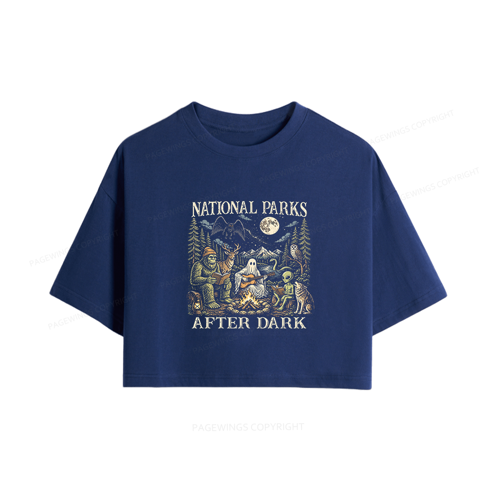 Pagewings National Parks After Dark Women Crop Tops