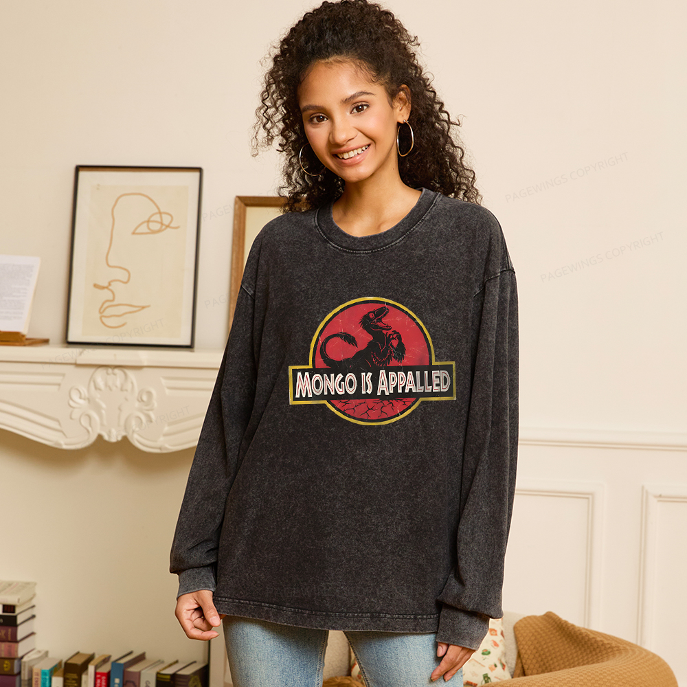 Pagewings Mongo Is Appalled Unisex Washed Long Sleeve T-shirt