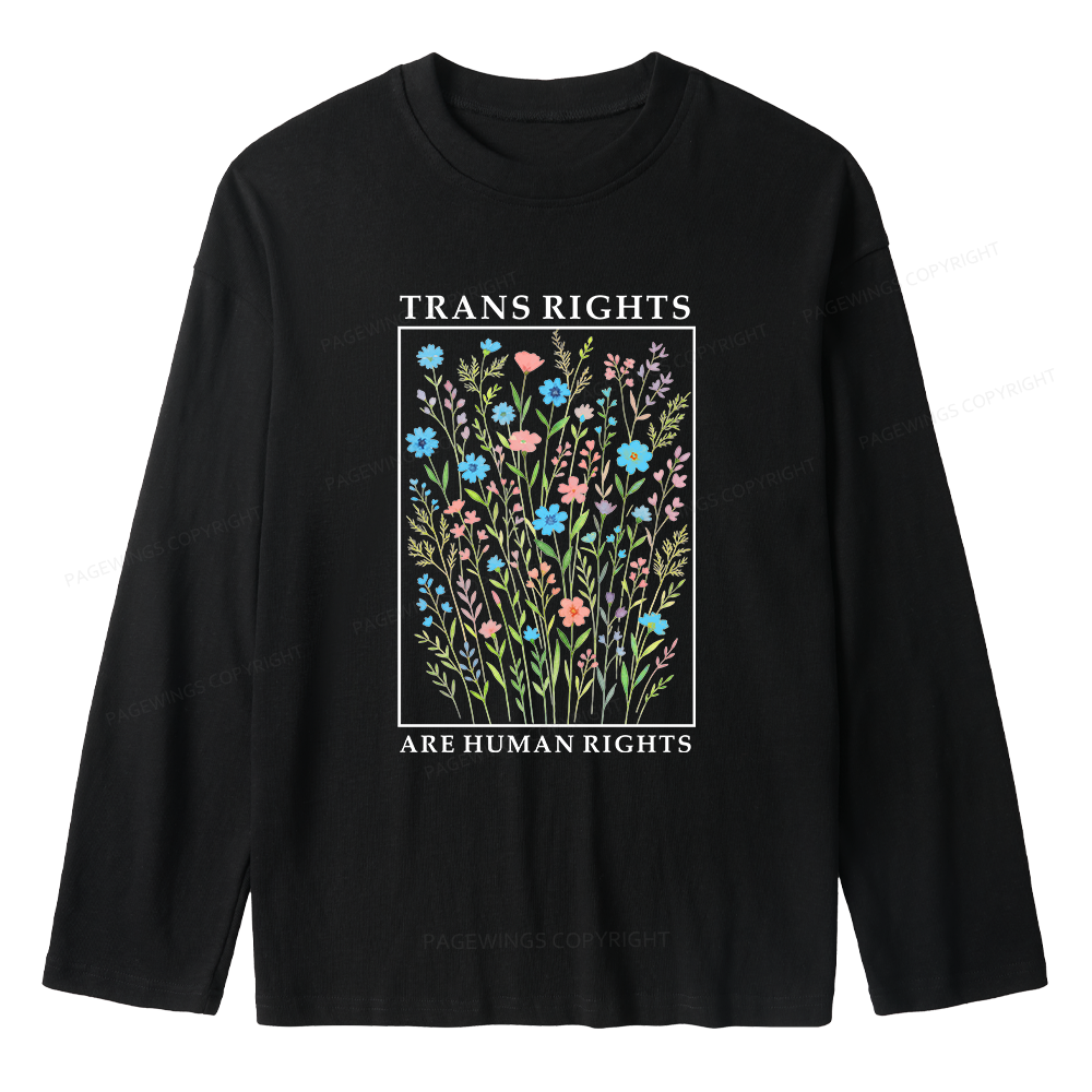 Pagewings Trans Rights Are Human Rights Unisex Lightweight Long Sleeve T-Shirt