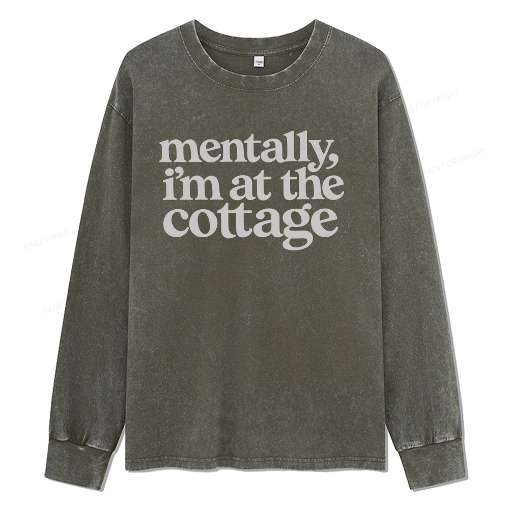 Pagewings At The Cottage Unisex Washed Long Sleeve T-shirt