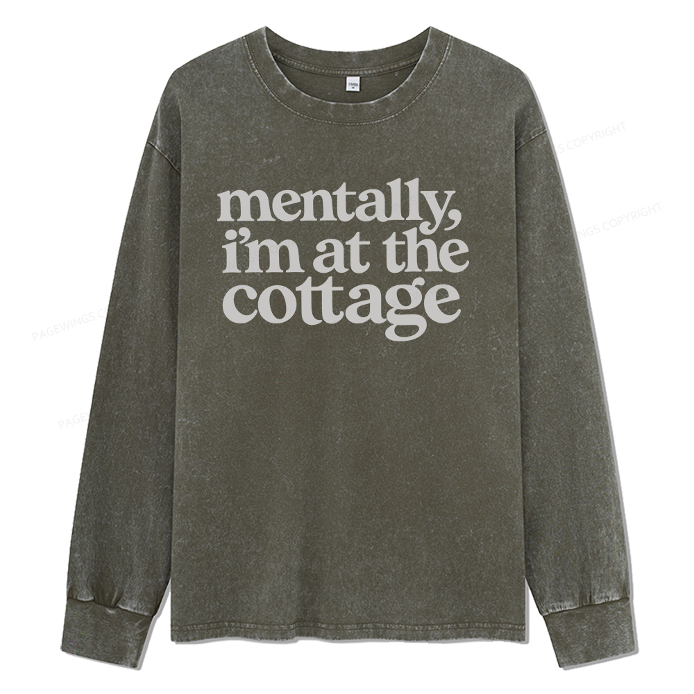 Pagewings At The Cottage Unisex Washed Long Sleeve T-shirt