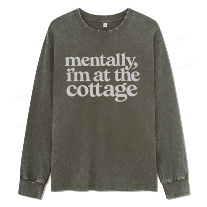 Pagewings At The Cottage Unisex Washed Long Sleeve T-shirt