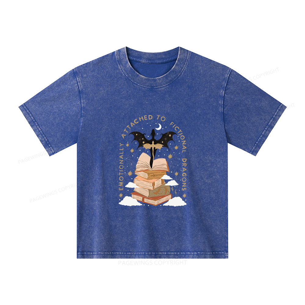 Pagewings Fantasy Romance Reader Gift Romantacy Unisex Kids Washed T-shirt