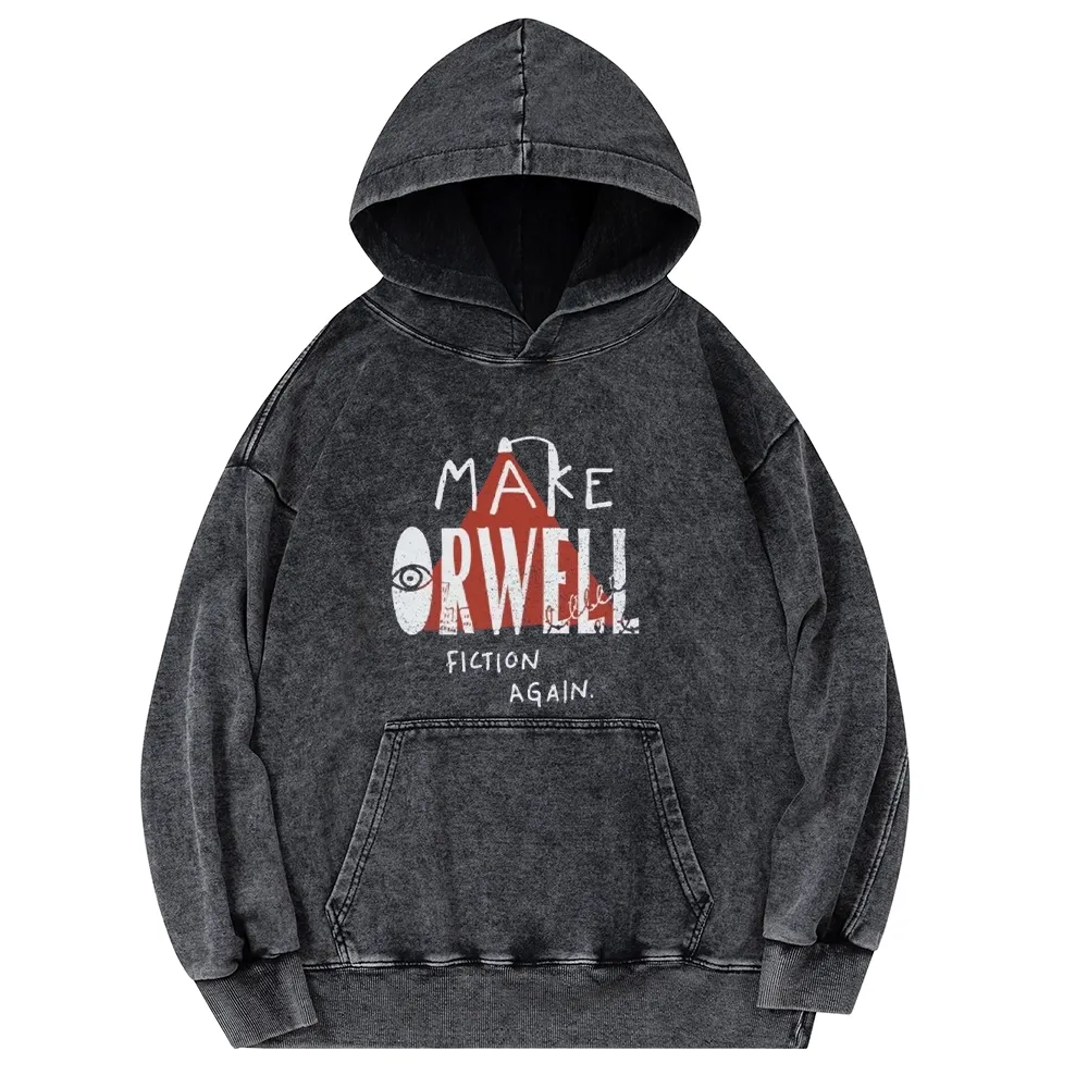 Pagewings Make Orwell Fiction Again Unisex Washed Hoodie