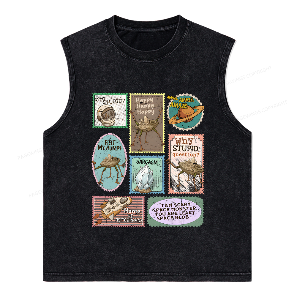 Pagewings Amaze Retro Sci-Fi Unisex Washed Tank Top
