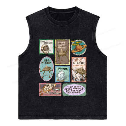 Pagewings Amaze Retro Sci-Fi Unisex Washed Tank Top