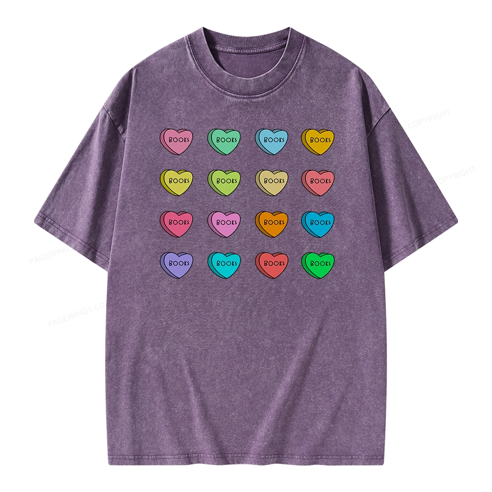 Pagewings Valentine's Day Librarian Unisex Washed T-shirt