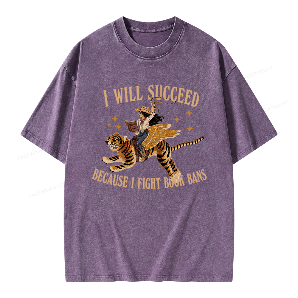 Pagewings I Will Succeed Unisex Washed T-shirt