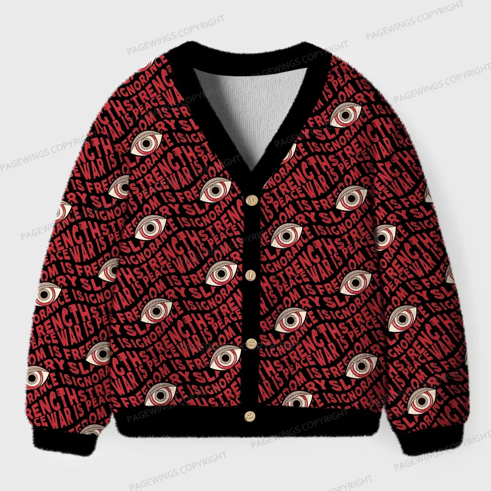 Pagewings War Is Peace Unisex Ugly Cardigan Sweaters