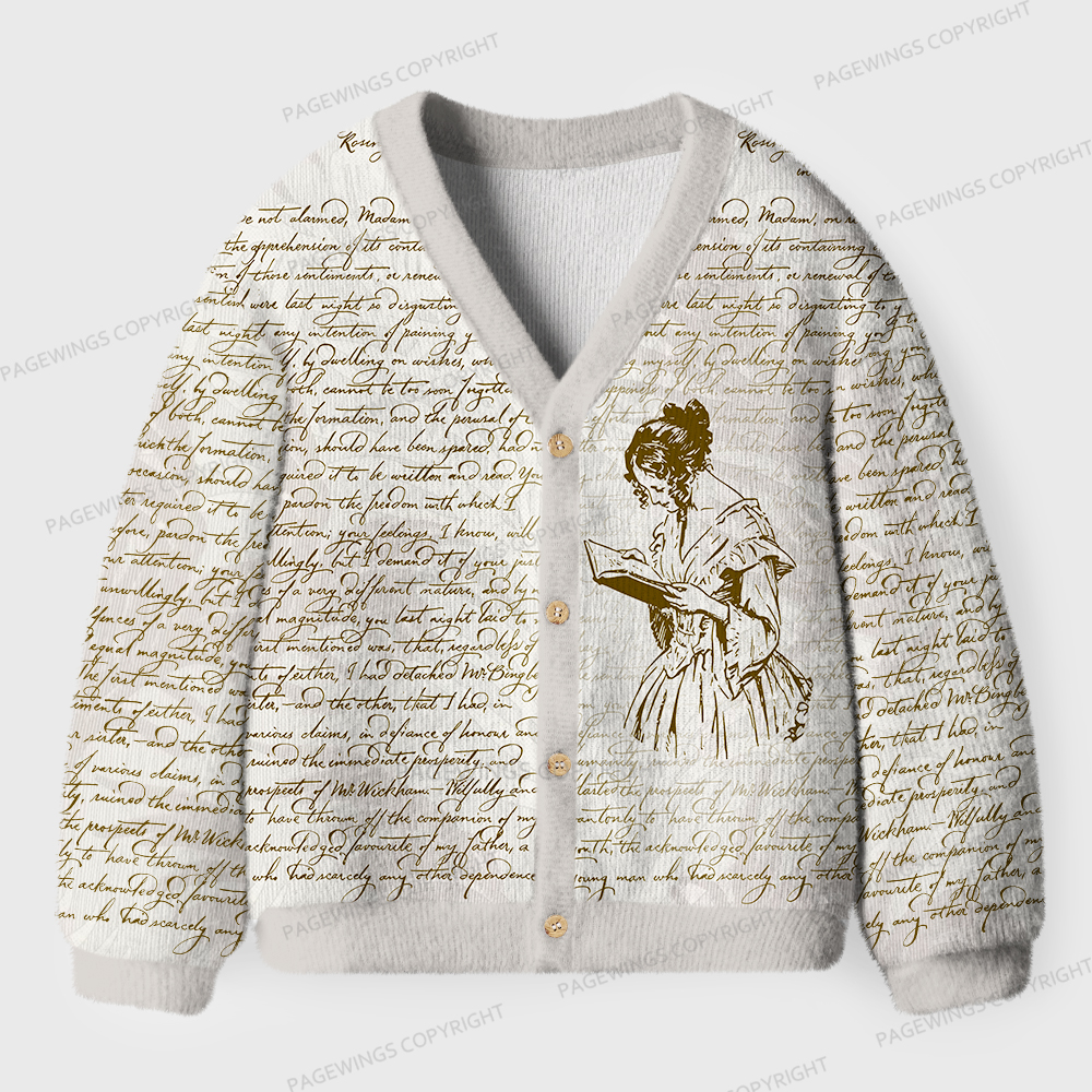 Pagewings Barely Tolerable Book Lover Unisex Ugly Cardigan Sweaters