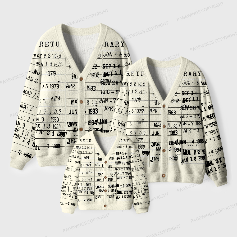 Pagewings Library Card Unisex Ugly Cardigan Sweaters