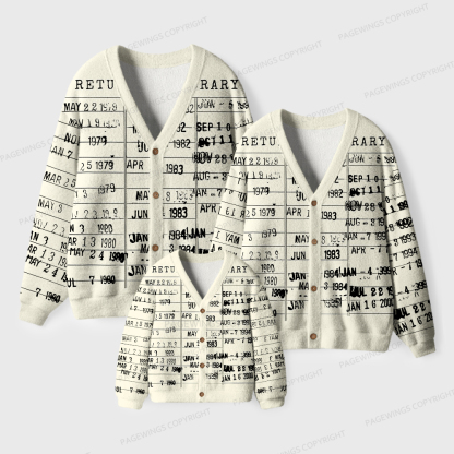 Pagewings Library Card Unisex Ugly Cardigan Sweaters