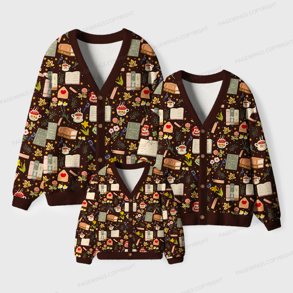 Pagewings Cozy Reading Unisex Cardigan Sweaters