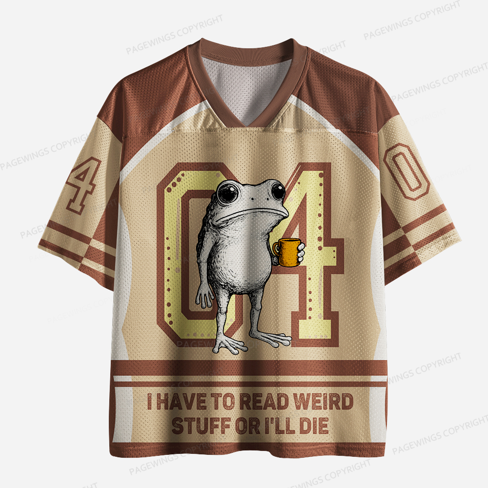 Pagewings I Have To Read Weird Stuff Or I'll Die Unisex Mesh Jersey