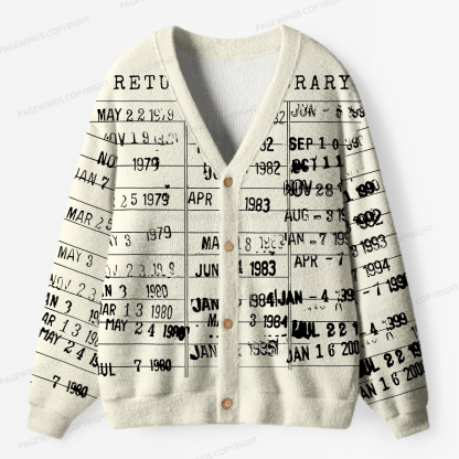 Pagewings Library Card Unisex Ugly Cardigan Sweaters
