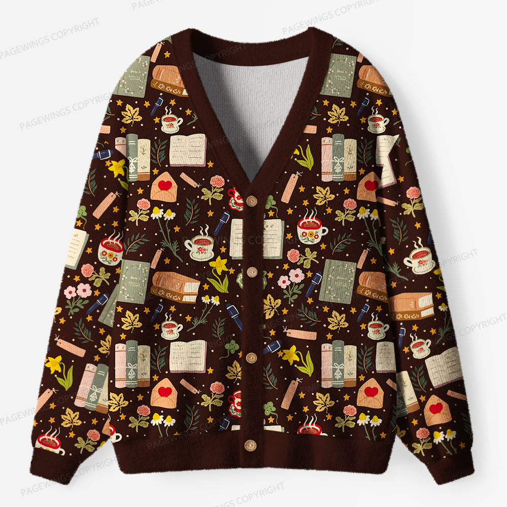 Pagewings Cozy Reading Unisex Cardigan Sweaters