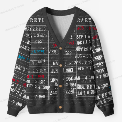 Pagewings Library Card Unisex Ugly Cardigan Sweaters