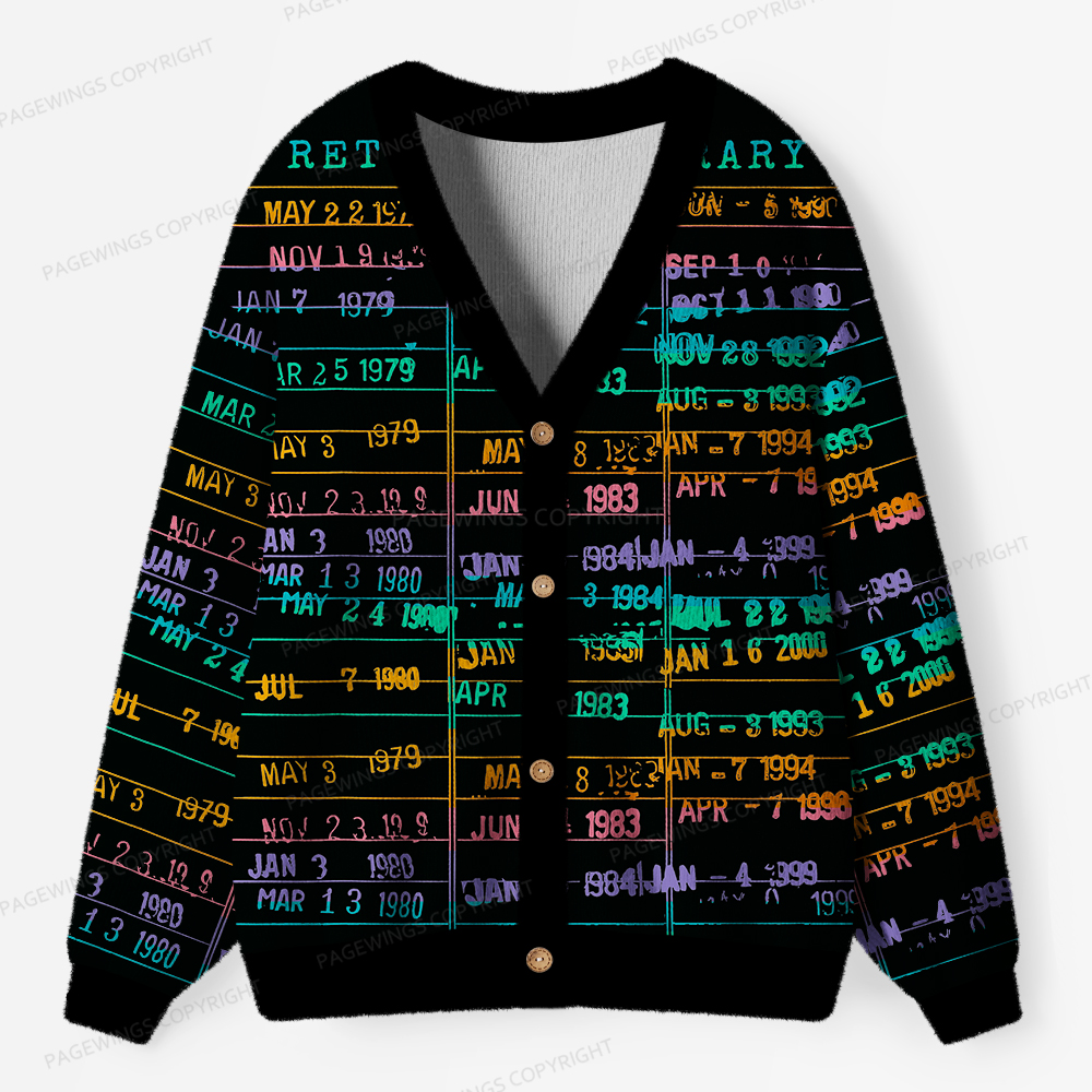 Pagewings Library Card Unisex Ugly Cardigan Sweaters